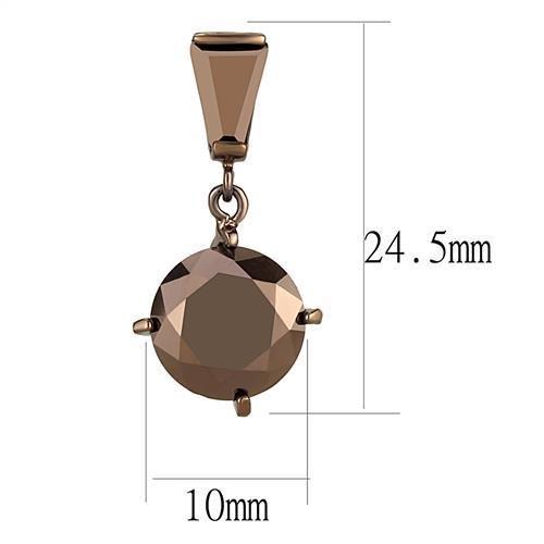 3W1133 - IP Coffee light Brass Earrings with AAA Grade CZ  in Light