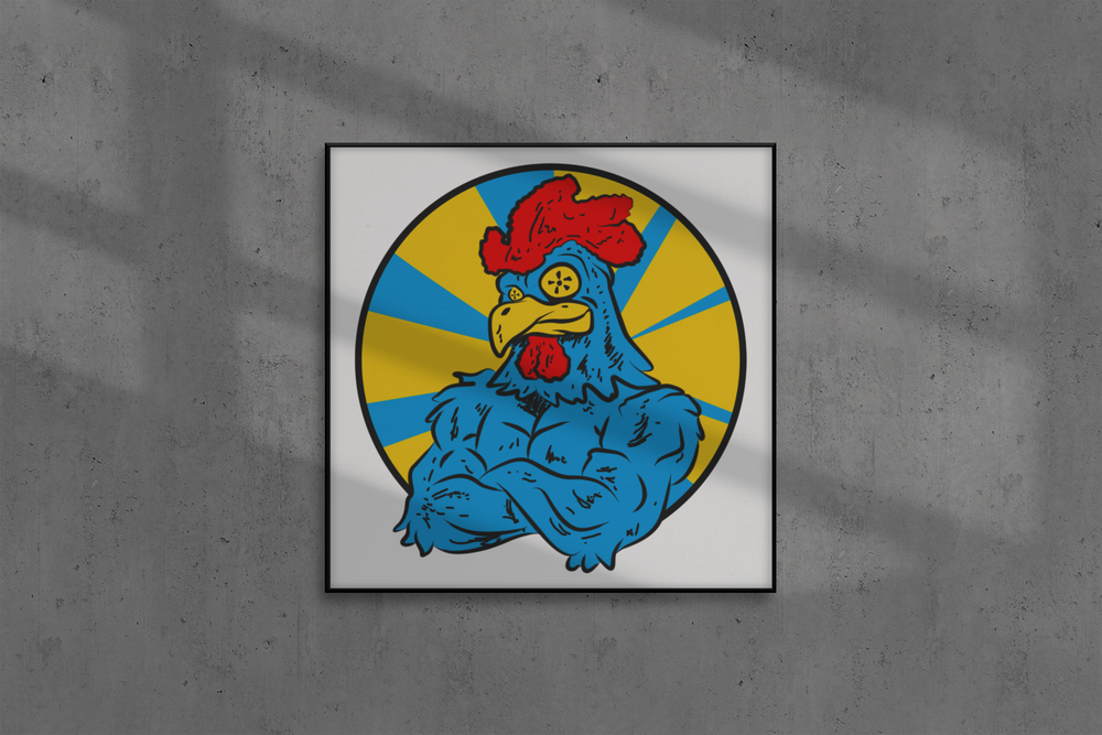 Big Cock Rooster Modern Pop Art Canvas Print