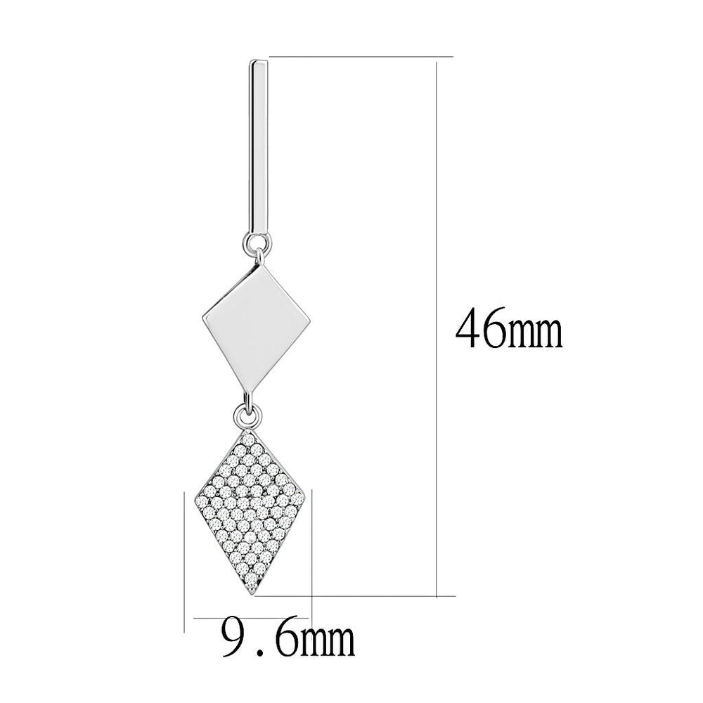 DA194 - High polished (no plating) Stainless Steel Earrings with AAA