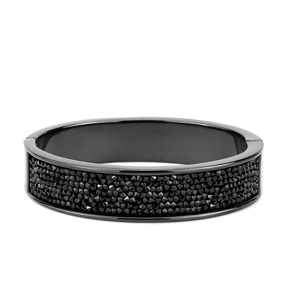 Black(Ion Plating) Brass Bangle with Top Grade Crystal  in