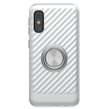 SAMSUNG GALAXY A10E Case with Ring Holder In Silver