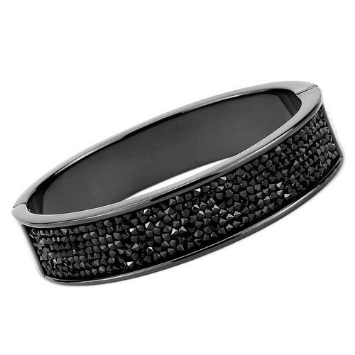 Black(Ion Plating) Brass Bangle with Top Grade Crystal  in